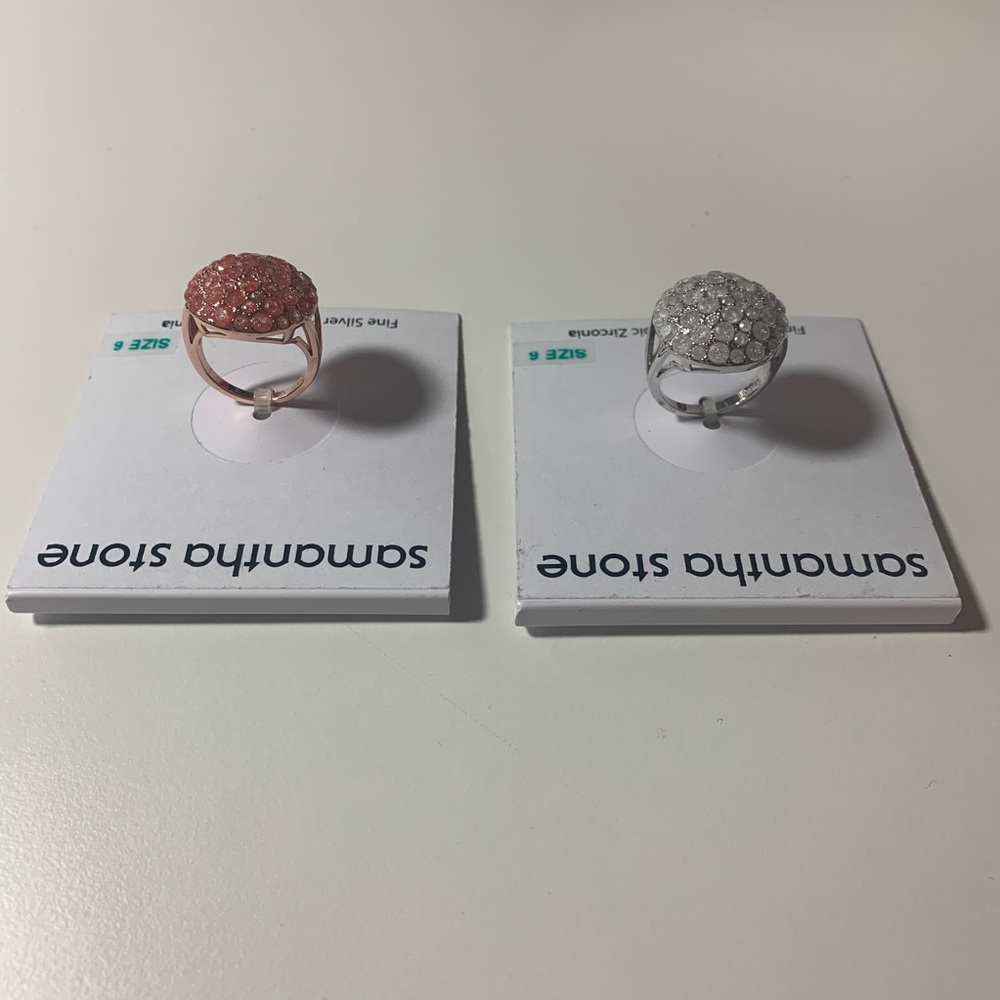 Silver / Rose Gold Stone Rings - Picture 5 of 5
